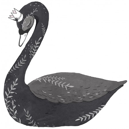 Sticker XL Cygne Noir 45x45cm