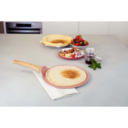 L´incroyable Crêpière Poêle à Crêpes Plancha Cookut Revêtement Céramique 28  cm - Rouge Passion