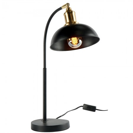 Lampe métal noir dessus doré