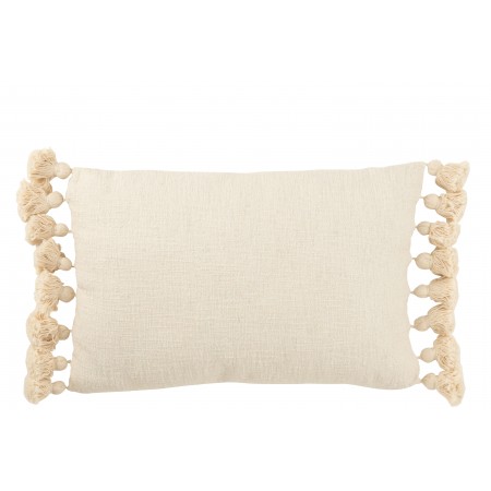 Coussin Floches Coton Beige...