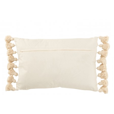Coussin Floches Coton Beige...
