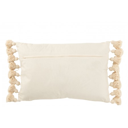 Coussin Floches Coton Beige...