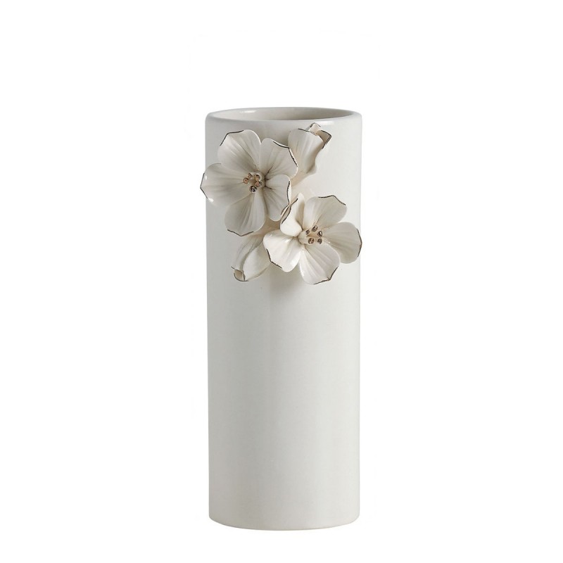 Vase Amour de fleurs blanc...