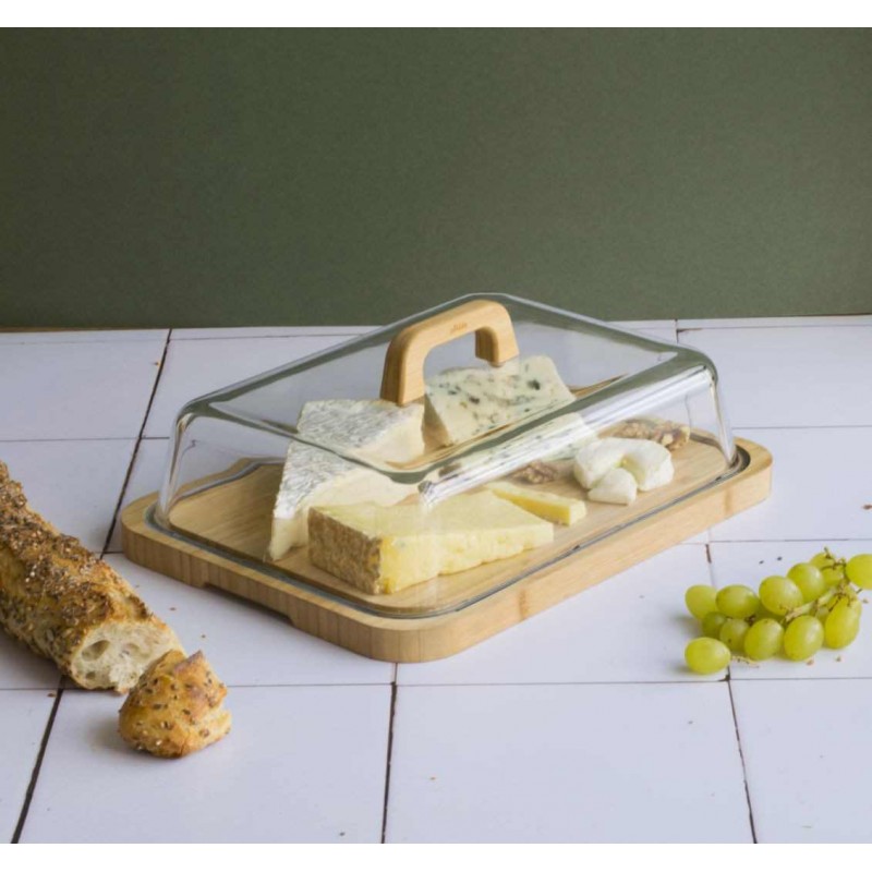 Pateau à fromage bambou/verre