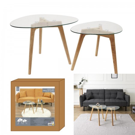 Table en verre trempé forme...