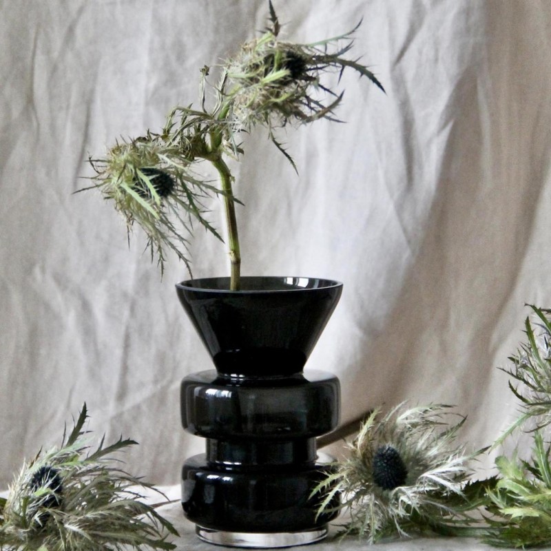Vase Enton noir D9 H14cm