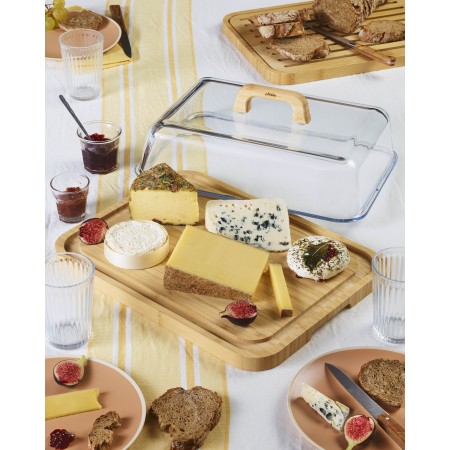 Pateau à fromage bambou/verre