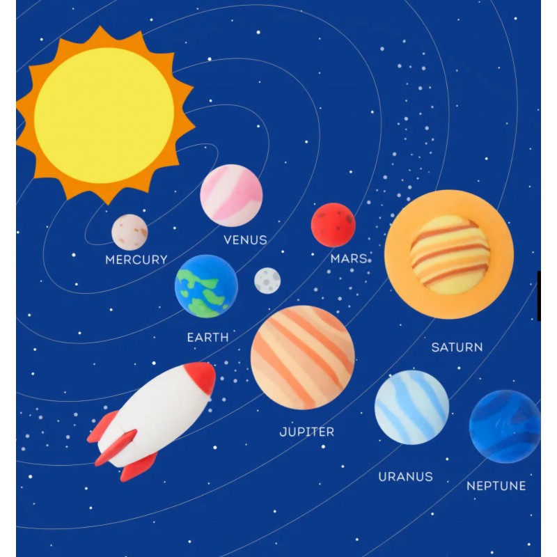 Set de 9 Gommes - Solar System