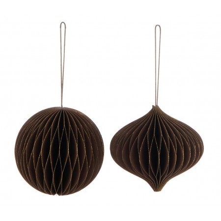 Boule de Noël Marron en papier