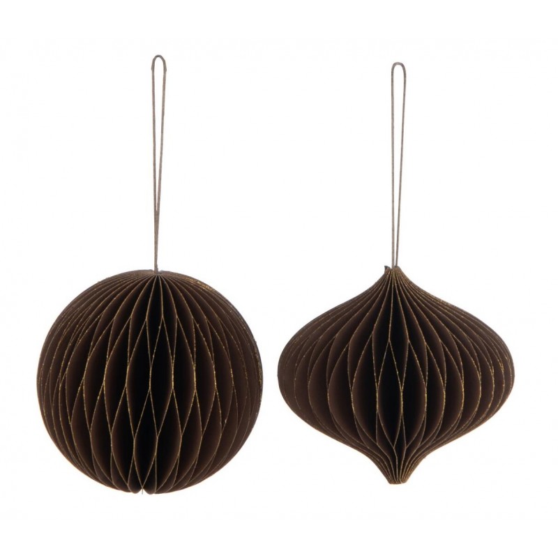 Boule de Noël Marron en papier