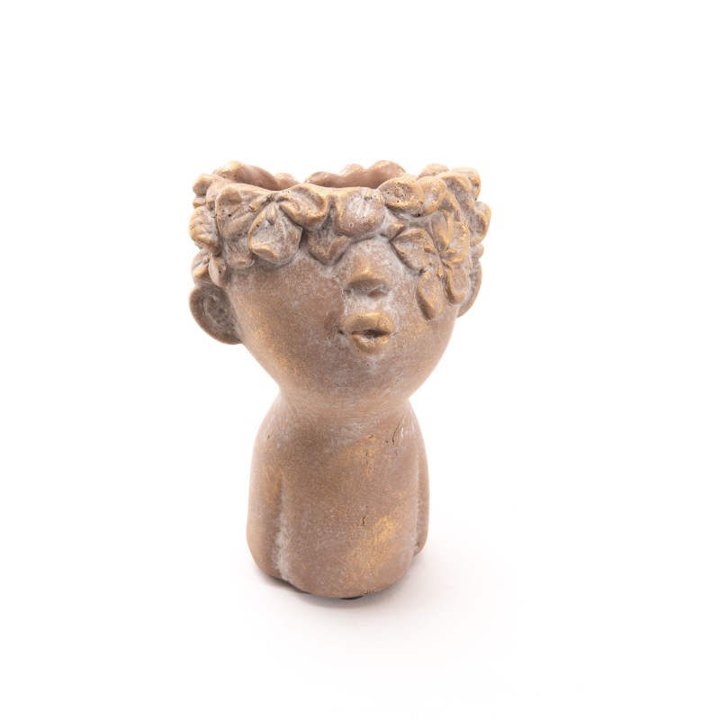 Vase enfant fleur doré