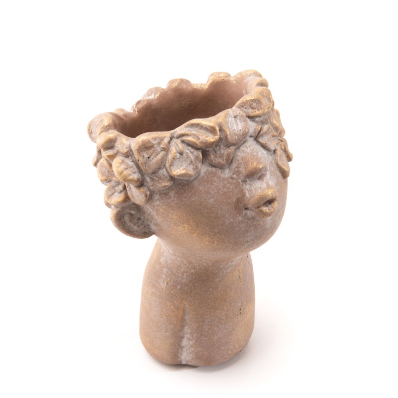 Vase enfant fleur doré