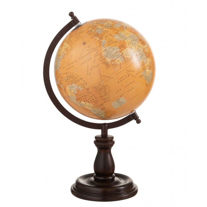 Mappemonde Sur Pied Bois Ocre