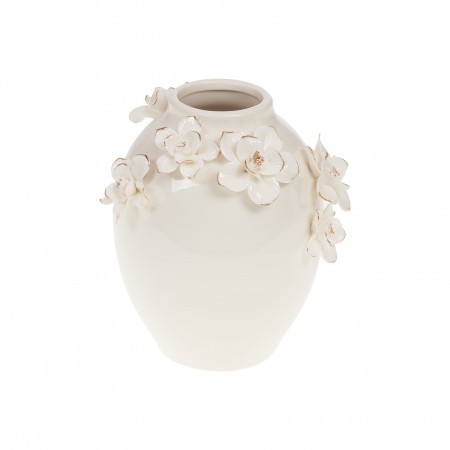 Vase Linea blanc/or