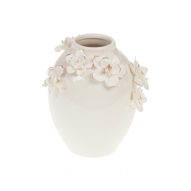 Vase Linea blanc/or