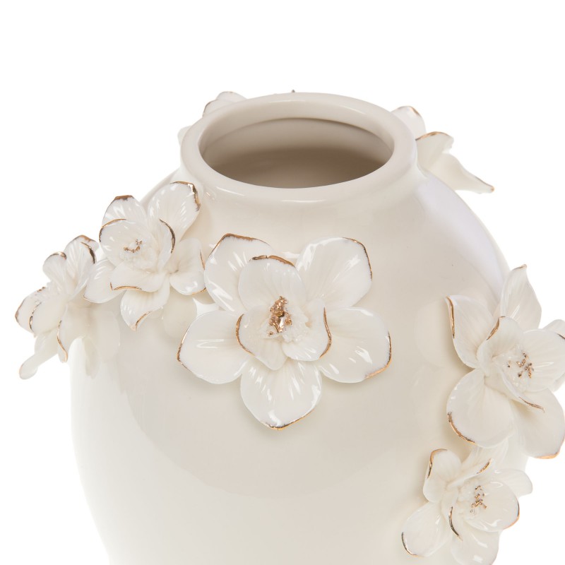 Vase Linea blanc/or