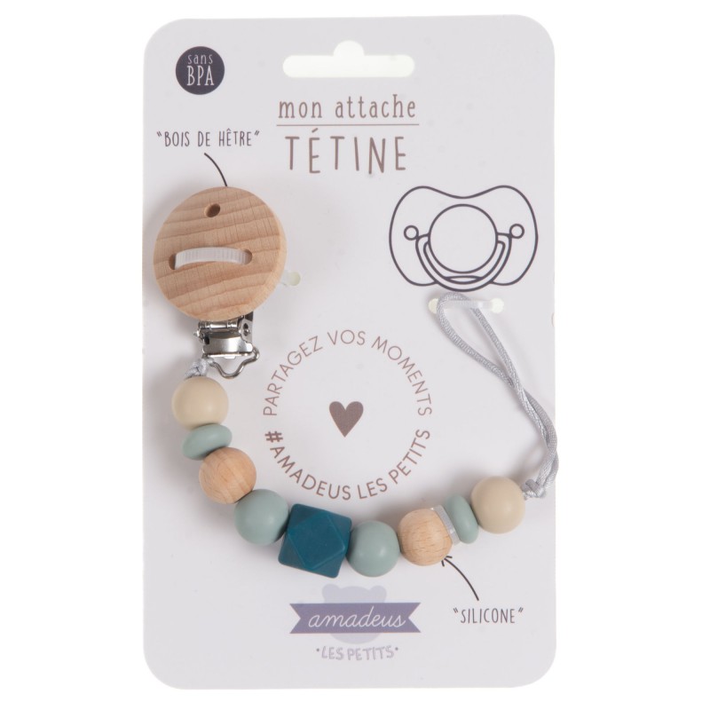 Attache tétine - sauge bleu