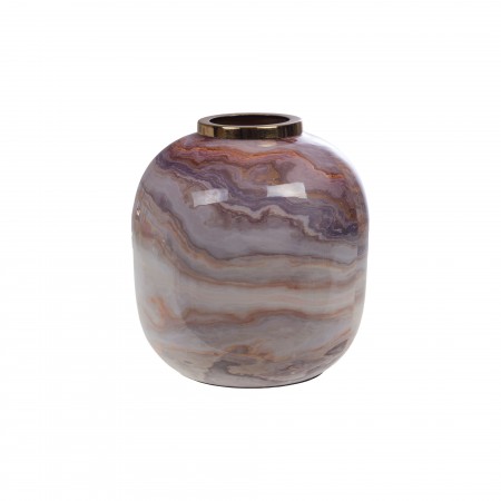 Vase minéral grisée h29x29cm