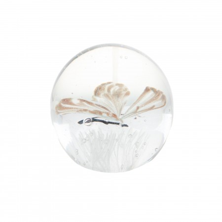 Boule papillon blanc et or...