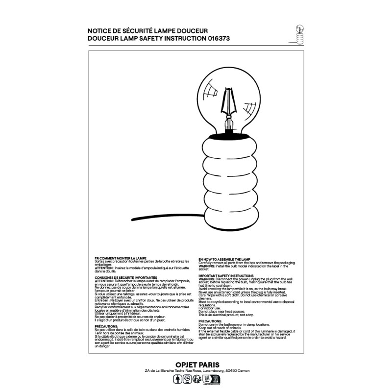 Lampe base douceur texturée...