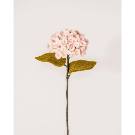 Hortensia rose en laine...